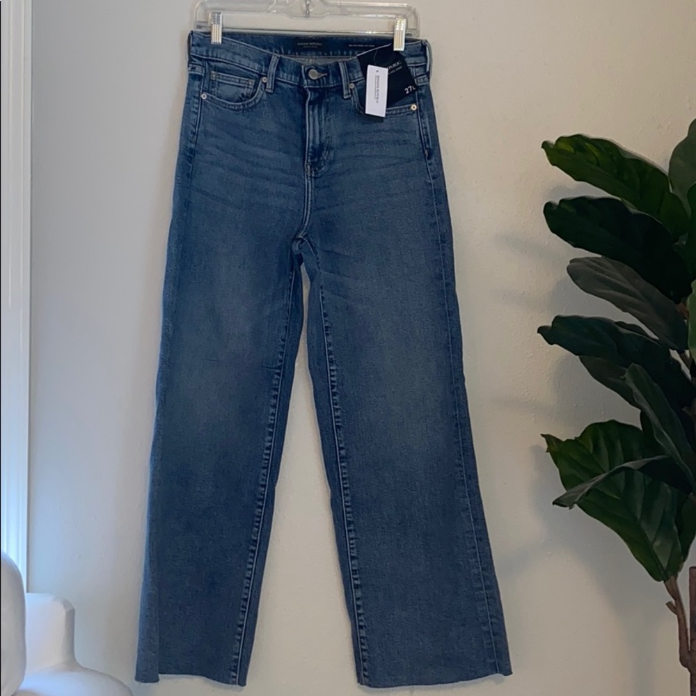 Banana Republic high rise, wide leg crop jeans